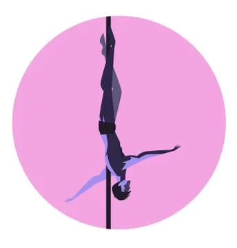 Man pole dancer inverted figure Stock Illustration