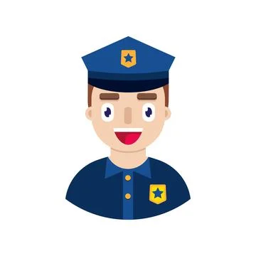 Man policeman in flat style Stock Illustration