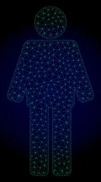 Man Polygonal Frame Vector Mesh Illustration Stock Illustration