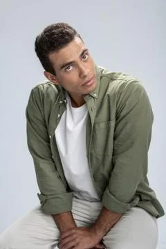 Man pondering a solution to his problem Foto stock