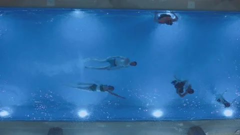 Man in the pool, swimming in the pool Stock Footage 299583458