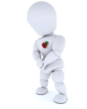 Man with poppy in rememberance Stock Illustration