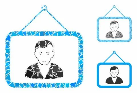 Man portrait Mosaic Icon of Bumpy Pieces Stock Illustration