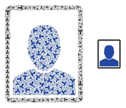 Man Portrait Recursive Collage of Self Icons Stock Illustration