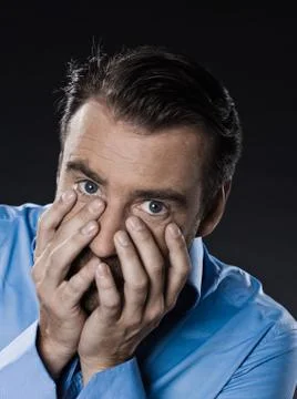 Man portrait scared Stock Photos