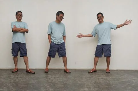 Man in a Pose Series: Capturing the dynamic charm of a man in a series of p.. Foto stock