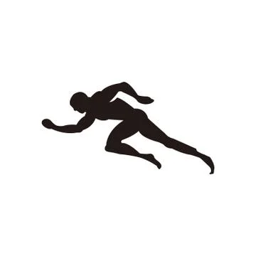 Man in pose start for running Stock Illustration