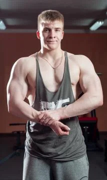 Man posing bodybuilder Stock Photos