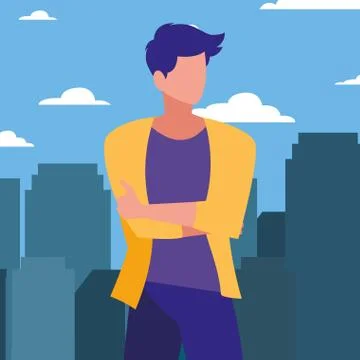 Man posing model Stock Illustration