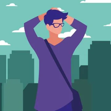 Man posing model Stock Illustration