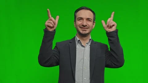 Man posing pretending shooting with finger-guns smiling pistols shooting sign Stock Footage 247555204