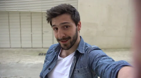 Man posing for a selfie Stock Footage