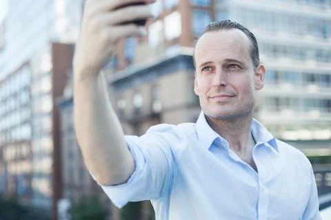 Man posing for a selfie Stock Photos