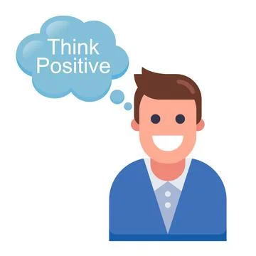 Man positive thinking. Stock Illustration