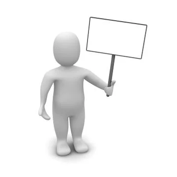 Man with poster Stock Illustration