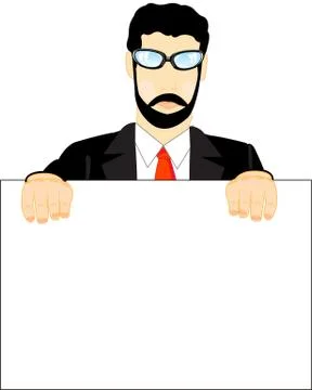 Man with poster Stock Illustration