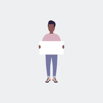 Man with poster Stock Illustration