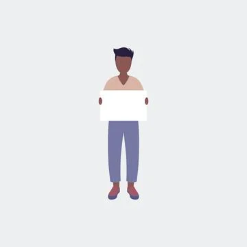 Man with poster Stock Illustration
