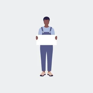 Man with poster Stock Illustration