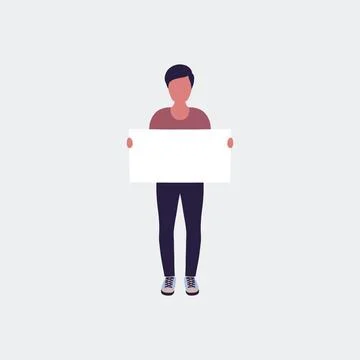 Man with poster Stock Illustration