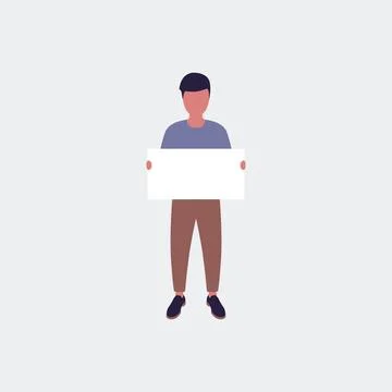 Man with poster Stock Illustration