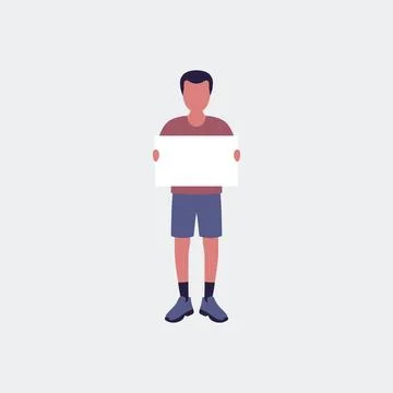 Man with poster Stock Illustration