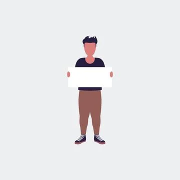 Man with poster Stock Illustration