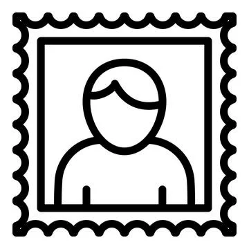Man postmark icon, outline style Ilustración de archivo