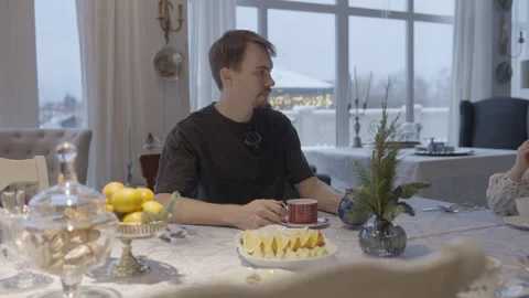 Man Pouring Cream into a Cup Stock Footage 295600588