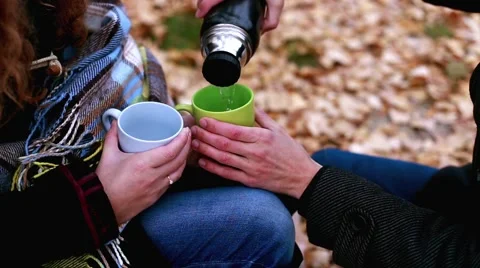 Man pouring hot tea for drinking Stock Footage 56639729