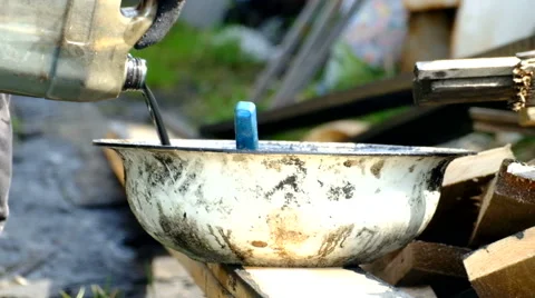 Man pouring paint. Stock Footage 63173366
