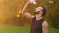 The man pouring a water on yourself. slow motion 4k or 4k+ Resolution
