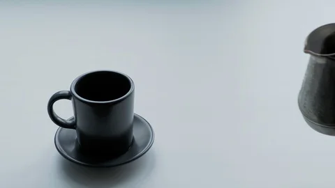 Man pours coffee in a cup. Stock Footage 112669761