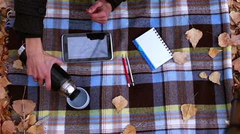 Man pours himself a cup of tea Video stock 56639746