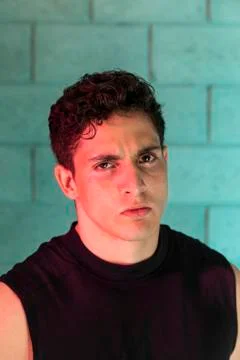 Man practicing box in a cellar Stock Photos