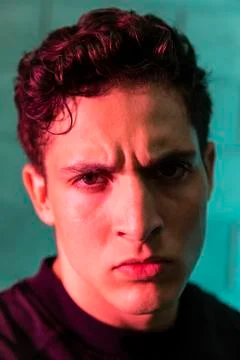 Man practicing box in a cellar Stock Photos