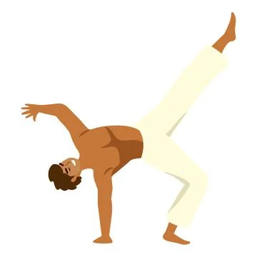 Man practicing capoeira design Illustrazione stock