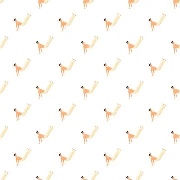 Man practicing capoeira handstand movement seamless pattern Stock Illustration