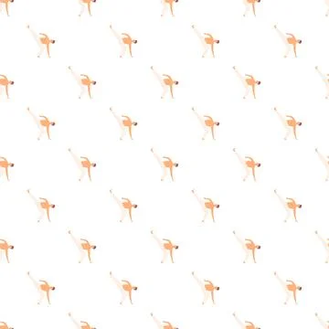 Man practicing capoeira martial art seamless pattern Stock Illustration