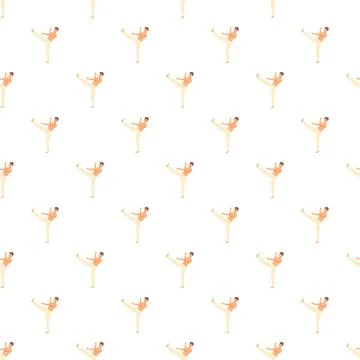 Man practicing capoeira martial arts kick seamless pattern Stockillustratie