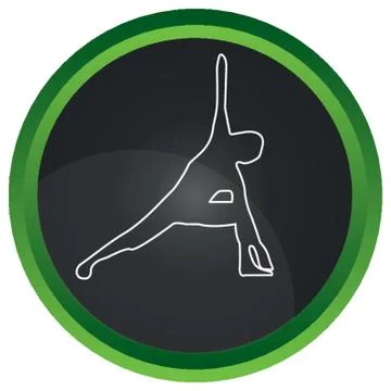 Man Practicing Extended Side Angle Yoga Pose Illustrazione stock