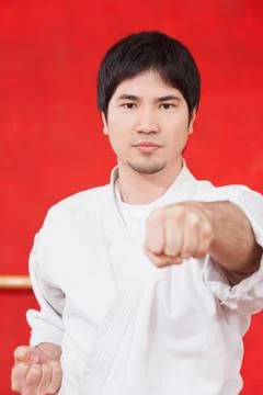 Man practicing karate 写真素材