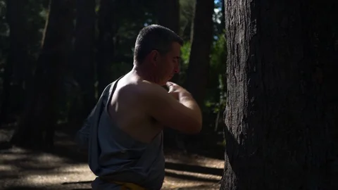 Man Practicing Kung Fu Shaolin Stock Footage 129905896
