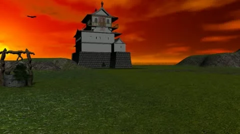 Man Practicing Martial Arts During Sunset, Animation Stock Footage 11288390