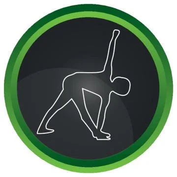 Man Practicing Revolved Triangle Yoga Pose イラスト素材