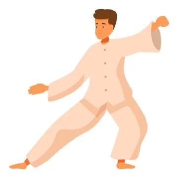 Man practicing tai chi chuan, maintaining balance and focus Stock Illustration