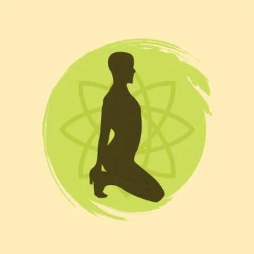 Man Practicing Yoga Illustrazione stock