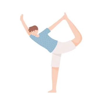 Man practicing yoga Stock Illustration