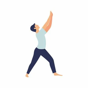 Man Practicing a Yoga Pose for Flexibility and Strength Stock Illustration