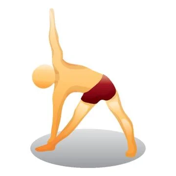 Man Practicing Yoga In Revolved Triangle Pose イラスト素材